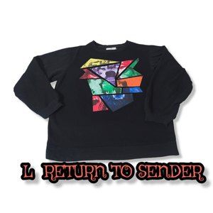 Wolf Sweatshirt Nature Black Colorful Graphic Art Large